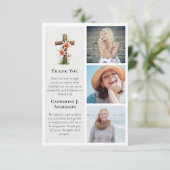 Carte De Remerciements Croix rustique Lillies 3 Photo Sympathie Funéraill (Debout devant)