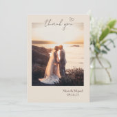 Carte de remerciements croquis coeur (Debout devant)