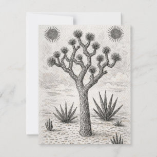 Carte De Remerciements croquis d'arbre de joshua art de croquis du dése