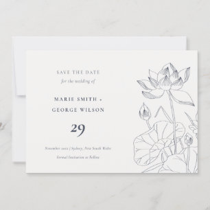 Carte De Remerciements Croquis Floral Nénuphar Minimal Enregistrer La Car