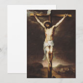 Carte De Remerciements Crucifixion par Bartolome Esteban Murillo (Devant / Derrière)