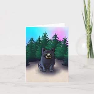 Carte De Remerciements Cube d'ours noir