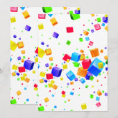 Carte De Remerciements Cubes colorés 1 (Devant / Derrière)