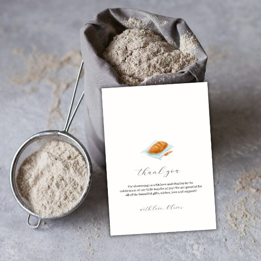 Carte De Remerciements Cuisson Rustique Minimal Dans Le Baby shower Du Fo