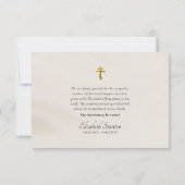 Carte De Remerciements Cuivre, Fleurs Boho Bleu Foncé Orthodoxes Funérail (Dos)