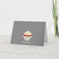 Carte de remerciements Cupcake de velours rouge