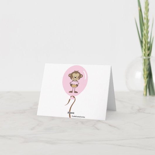 Carte De Remerciements Cupcake Monkey (Dos)