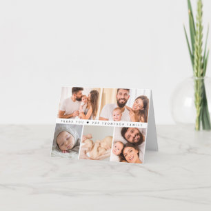 Carte De Remerciements Custom 5 Photo Collage Grille bébé naissance