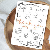 Carte De Remerciements Custom Basketball Thank you Card Doodle