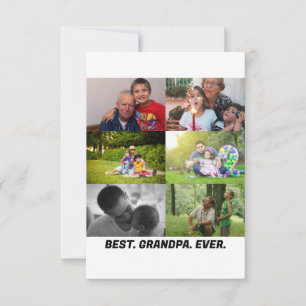 Carte De Remerciements Custom Best grand-père ever 6 photo collage
