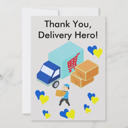 Carte De Remerciements Custom Delivery Driver Card With Editable Note (Devant)