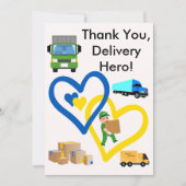 Carte De Remerciements Custom Delivery Driver Card With Editable Note (Devant)