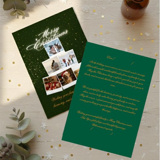 Carte De Remerciements Custom Family Holiday Card – Photos & Message