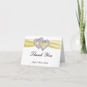 Carte De Remerciements Custom Lemon Hearts Thank You Card