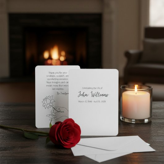 Carte De Remerciements Custom Memorial Thank You Card