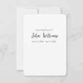 Carte De Remerciements Custom Memorial Thank You Card (Dos)