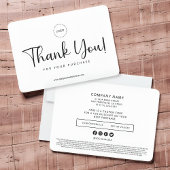 Carte De Remerciements Custom Minimalist Small Business Packaging Insert