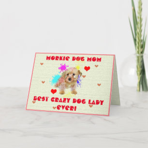 Carte De Remerciements Custom Morkie Maman Chien Best Crazy Chien Lady Ca