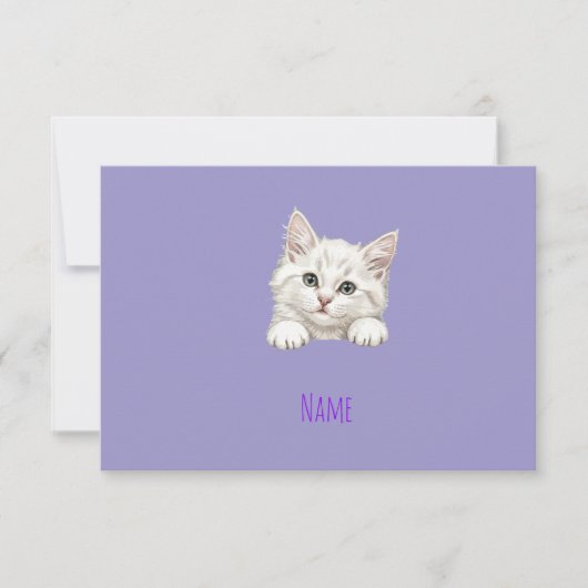 Carte De Remerciements Custom Name Personalized Kitten Art Gift (Devant)