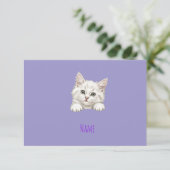 Carte De Remerciements Custom Name Personalized Kitten Art Gift (Debout devant)