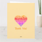 Carte De Remerciements Custom Netball Coach (Dos)
