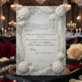 Carte De Remerciements Custom Photo Hydrangea Pearl Formal Wedding