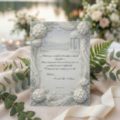 Carte De Remerciements Custom Photo Hydrangea Pearl Formal Wedding