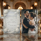 Carte De Remerciements Custom Photo Hydrangea Pearl Formal Wedding