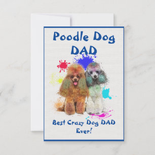 Carte De Remerciements Custom Pooddad Chien Meilleur Chien fou Papa