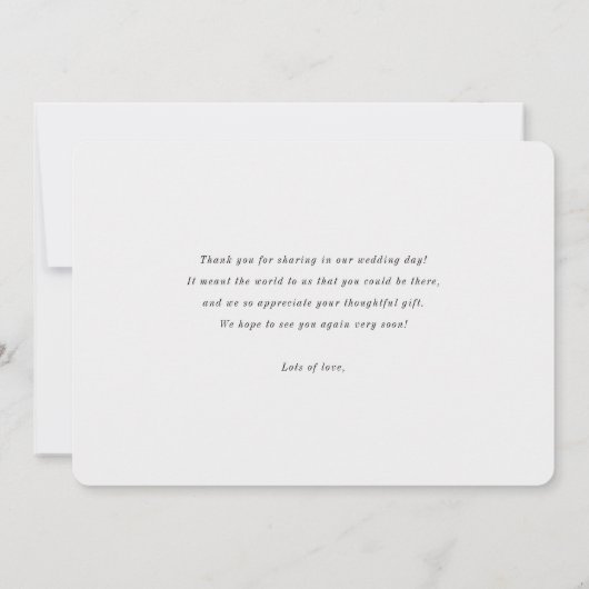 Carte De Remerciements Custom Simple Modern Borders Mariage photo (Dos)