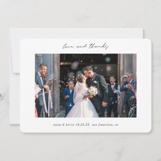 Carte De Remerciements Custom Simple Modern Borders Mariage photo (Devant)