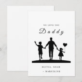 Carte De Remerciements Custom “We Love You Daddy” Silhouette Art (Devant / Derrière)