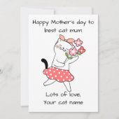 Carte De Remerciements Customisé Happy mère jour meilleure maman chat (Devant)