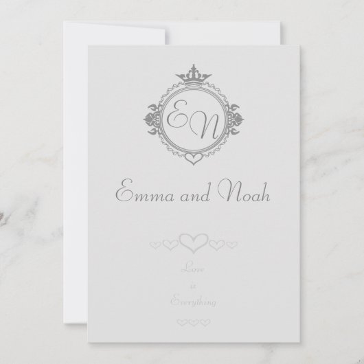 Carte De Remerciements Customiser les noms, initiales et phrase Aimer (Devant)