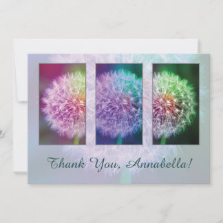 Carte De Remerciements Customizable Thank You Card | Colorful Dandelions
