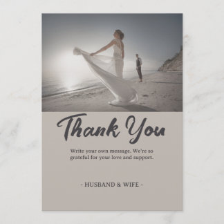 Carte De Remerciements Customizable Wedding Soft Neutral Coastal