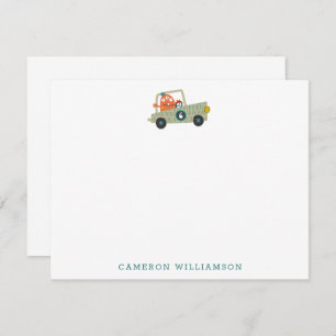 Carte De Remerciements Cute Alien Racing Voiture Amusant Papier à lettres