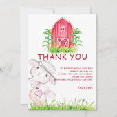 Carte De Remerciements Cute Aquarelle Animaux de ferme (Devant)