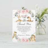 Carte De Remerciements Cute Australian Animals Rose Floral Vert (Debout devant)