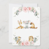 Carte De Remerciements Cute Australian Animals Rose Floral Vert (Dos)