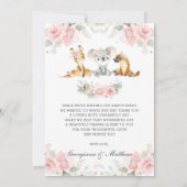 Carte De Remerciements Cute Australian Animals Rose Floral Vert (Dos)