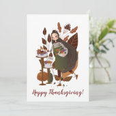 Carte De Remerciements Cute Baker d'automne (Debout devant)