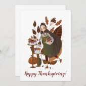 Carte De Remerciements Cute Baker d'automne (Devant / Derrière)