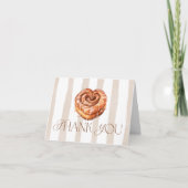 Carte De Remerciements Cute Bakery Themed Cinnamon Roll (Devant)