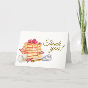 Carte De Remerciements Cute Berry Pancake Oeuf Whisk Brunch Baby shower