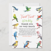 Carte De Remerciements Cute Bird 1er anniversaire (Devant)