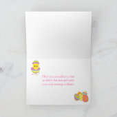 Carte De Remerciements Cute Blue Chevrons Easter Chick Easter Egg Hunt (Intérieur)