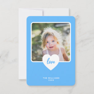 Carte De Remerciements Cute Blue Love Classroom Photo Valentines Day Card