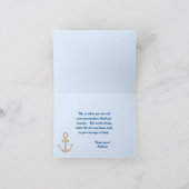 Carte De Remerciements Cute boy elephant sailor thank you folded card (Intérieur)