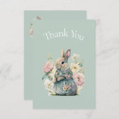 Carte De Remerciements Cute Bunny Baby Shower Thank You (Devant / Derrière)